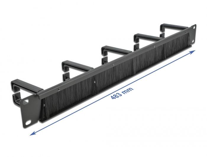Delock 66490 19 Zoll Netzwerkschrank-Bürstenleiste 1 HE Schwarz-2