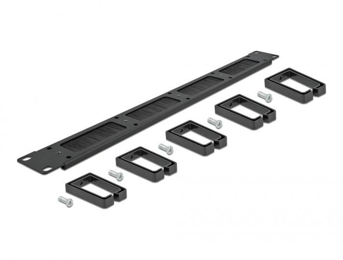 Delock 66490 19 Zoll Netzwerkschrank-Bürstenleiste 1 HE Schwarz-3