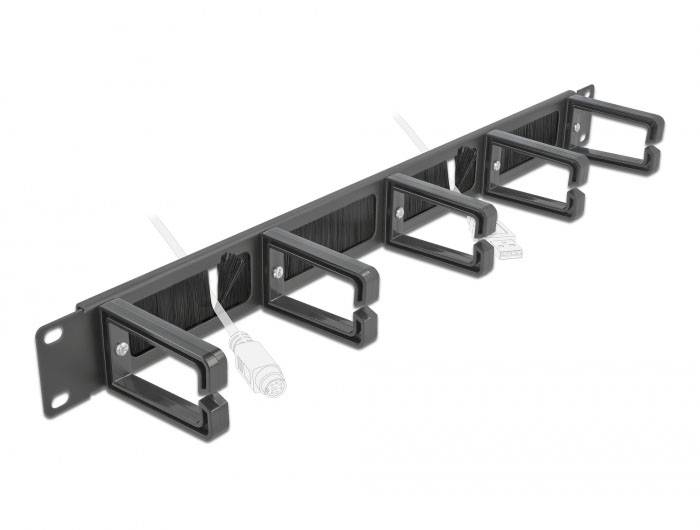 Delock 66490 19 Zoll Netzwerkschrank-Bürstenleiste 1 HE Schwarz-4