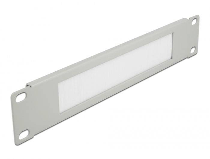 Delock 66531 10 Zoll Netzwerkschrank-Bürstenleiste Grau-1