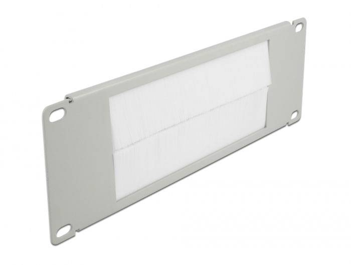 Delock 66535 10 Zoll Netzwerkschrank-Bürstenleiste Grau