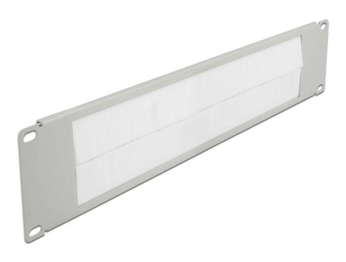 Delock 66536 19 Zoll Netzwerkschrank-Bürstenleiste 2 HE Grau