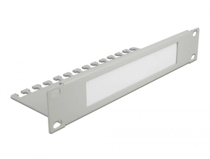 Delock 66537 10 Zoll Netzwerkschrank-Bürstenleiste Grau-1