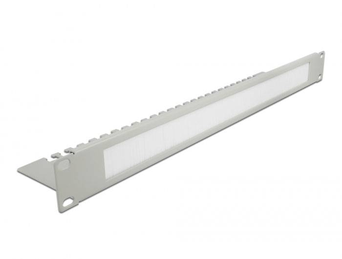 Delock 66538 19 Zoll Netzwerkschrank-Bürstenleiste 1 HE Grau