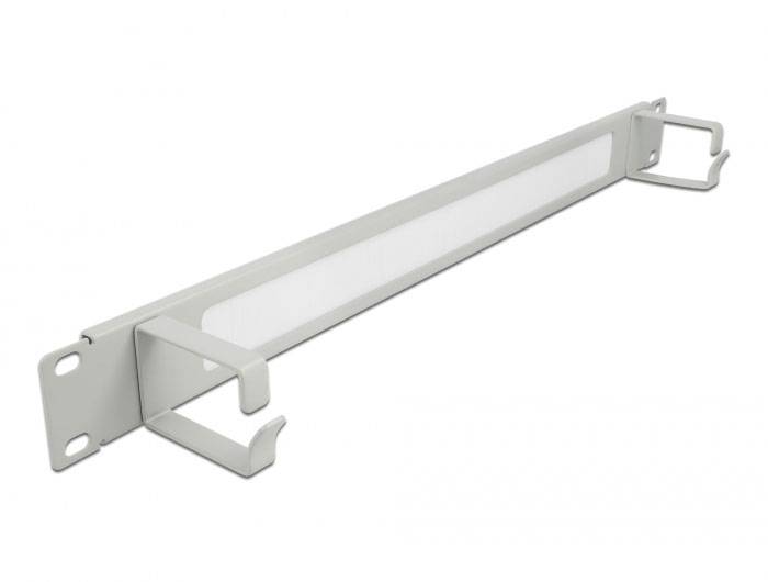 Delock 66540 19 Zoll Netzwerkschrank-Bürstenleiste 1 HE Grau