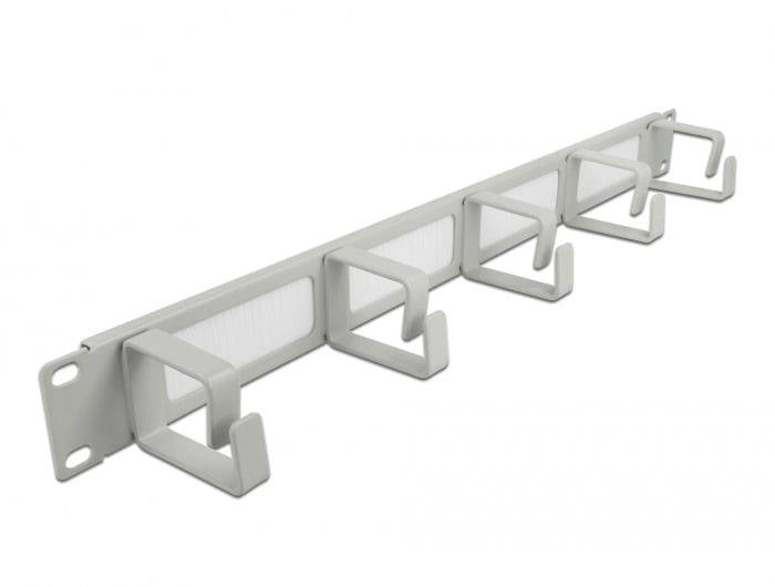 Delock 66544 19 Zoll Netzwerkschrank-Bürstenleiste 1 HE Grau