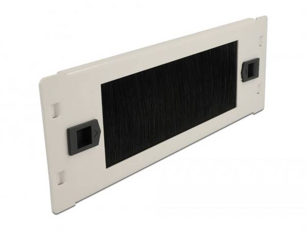 Delock 66619 10 Zoll Netzwerkschrank-Bürstenleiste    Schwarz, Grau