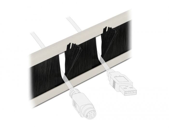Delock 66619 10 Zoll Netzwerkschrank-Bürstenleiste Schwarz, Grau-3