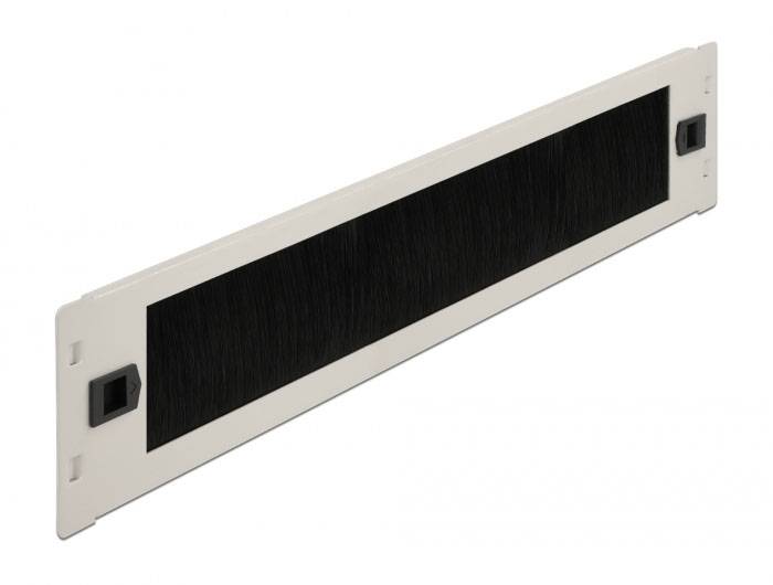 Delock 66620 19 Zoll Netzwerkschrank-Bürstenleiste 2 HE Grau-1