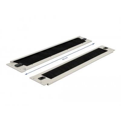 Delock 66620 19 Zoll Netzwerkschrank-Bürstenleiste 2 HE Grau-2