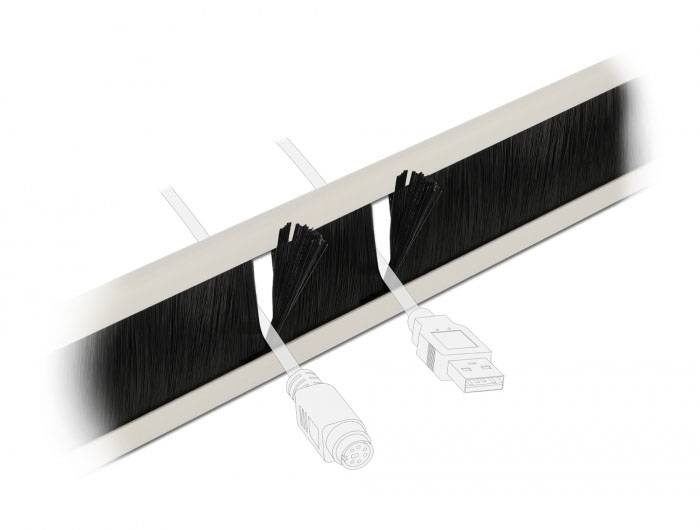 Delock 66620 19 Zoll Netzwerkschrank-Bürstenleiste 2 HE Grau-3