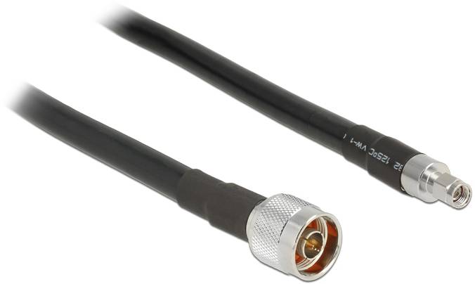 Delock WLAN-Antennen Anschlusskabel [1x N-Stecker - 1x RPSMA-Stecker] 5 m Schwarz-1