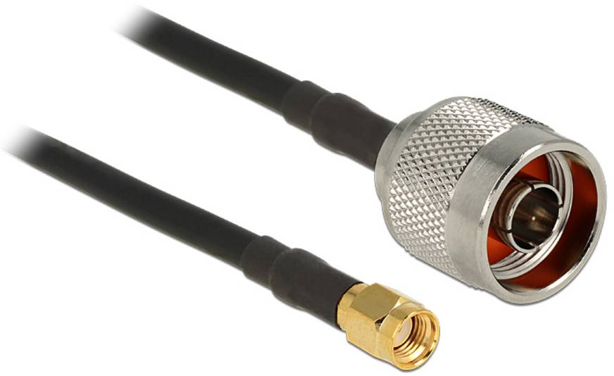 Thumbnail - Delock WLAN-Antennen Anschlusskabel [1x N-Stecker - 1x SMA-Stecker] 10 m Schwarz