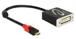 Ein DisplayPort-zu-DVI-Adapterkabel, das eine Verbindung zwischen einem DisplayPort-fähigen Gerät und einem DVI-Monitor ermöglicht.