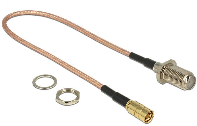 Delock WLAN-Antennen Anschlusskabel [1x F-Buchse - 1x SMB-Stecker] 0.25 m Braun-1