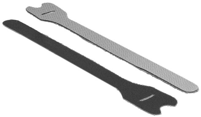 Delock Klettband zum Bündeln Haft- und Flauschteil (L x B) 240 mm x 240 mm Grau 10 St.-1