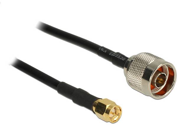 Delock WLAN-Antennen Anschlusskabel [1x N-Stecker - 1x SMA-Stecker] 15 m Schwarz