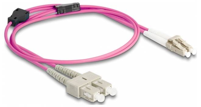 Delock 87916 Glasfaser LWL Verbindungskabel 1 m Violett [1x LC - 1x SC-Duplex]