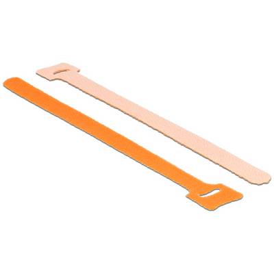 Delock Klettkabelbinder zum Bündeln (L x B) 200 mm x 12 mm Orange 10 St.-0