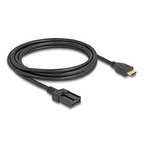 Thumbnail - Delock HDMI Anschlusskabel HDMI-A Stecker, HDMI-E Stecker 3 m Schwarz 87906 4K UHD, vergoldete Steckkontakte, doppelt ge...