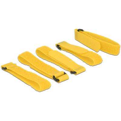 Delock Klettkabelbinder zum Bündeln (L x B) 300 mm x 20 mm Gelb 5 St.-0
