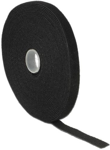 Delock 18712 Klettband zum Bündeln Haft- und Flauschteil (L x B) 10 m x 13 mm Schwarz 1 St.