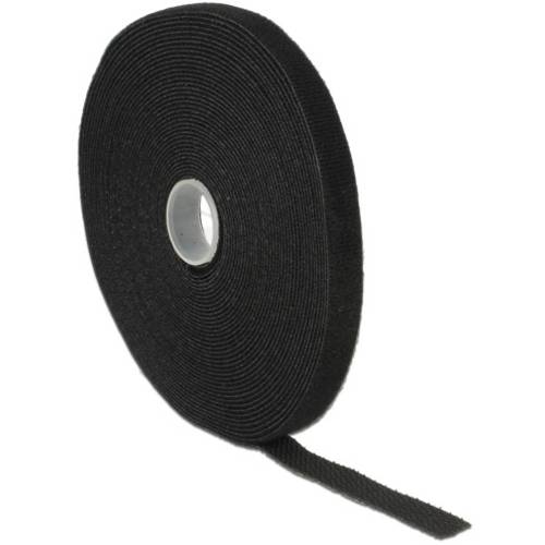 Delock 18712 Klettband zum Bündeln Haft- und Flauschteil (L x B) 10 m x 13 mm Schwarz 1 St.
