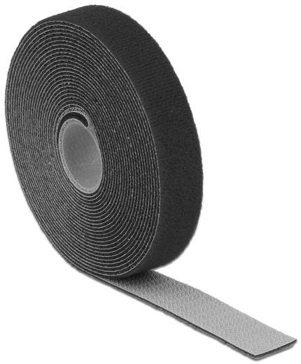 Delock Klettverschluss - 5 m - Schwarz - Klett-Kabelbinder L 5 m x B 20 mm Rolle-1