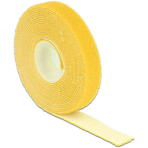 Thumbnail - Delock 18734 Klettband zum Bündeln Haft- und Flauschteil (L x B) 3 m x 13 mm Gelb 1 St.