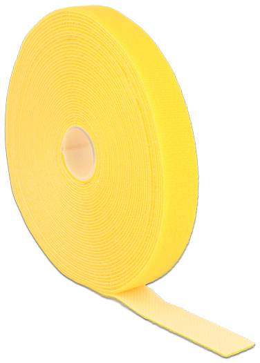 Thumbnail - Delock 18740 Klettband zum Bündeln Haft- und Flauschteil (L x B) 10 m x 20 mm Gelb 1 St.