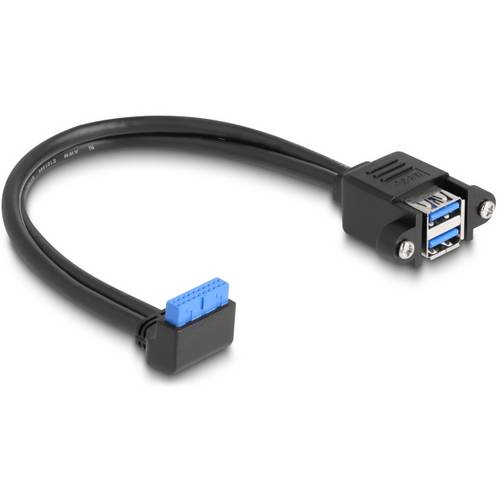 Thumbnail - Delock USB-Kabel USB 2.0 USB-A Buchse, USB-A Buchse, USB-Pfostenbuchse 0.50 m Schwarz 83007