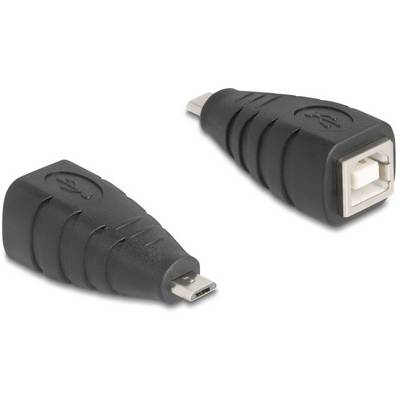 Zwei schwarze Adapterstecker, einer mit Mini-USB und der andere mit quadratischer Buchse, auf weißem Hintergrund.