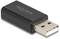 Ein USB-Adapter von Delock in Schwarz mit einem USB-A-Stecker.