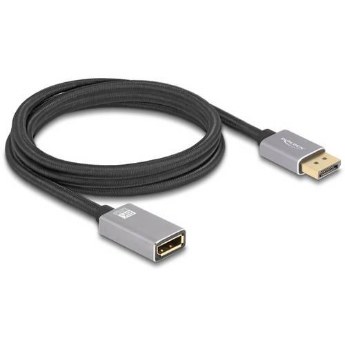 Thumbnail - Delock DisplayPort Anschlusskabel DisplayPort Stecker, DisplayPort Buchse 2 m Grau, Schwarz 81080 8K UHD, dreifach gesch...