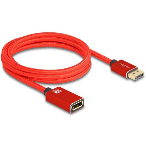 Delock DisplayPort Anschlusskabel DisplayPort Stecker, DisplayPort Buchse 2 m Rot 81082 8K UHD, dreifach geschirmt, verg...