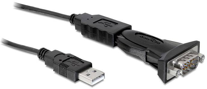 USB-zu-RS232-Adapterkabel, geeignet für die Verbindung von Geräten mit seriellen Anschlüssen an Computer mit USB-Ports.
