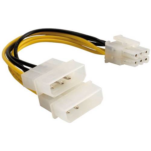 Thumbnail - Delock Strom Anschlusskabel 15 cm Schwarz, Weiß, Gelb