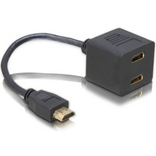 Thumbnail - Delock HDMI Adapter HDMI-A Buchse, HDMI-A Stecker 0.2 m Schwarz 65056 vergoldete Steckkontakte HDMI-Kabel