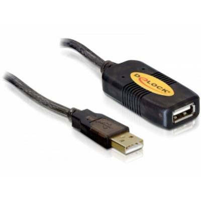 Ein USB-Verlängerungskabel mit einem männlichen USB-Stecker auf der linken Seite und einer weiblichen USB-Buchse auf der rechten Seite.