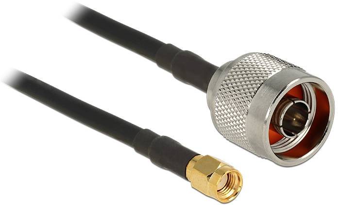 Delock WLAN-Antennen Anschlusskabel [1x N-Stecker - 1x RPSMA-Stecker] 2 m Schwarz