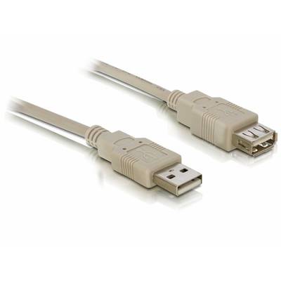 Delock USB-Kabel USB 2.0 USB-A Stecker, USB-A Buchse 3.00 m Grau 82240