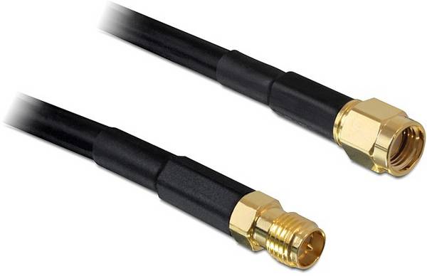 Delock WLAN-Antennen Anschlusskabel [1x RPSMA-Stecker - 1x RPSMA-Buchse] 15 m Schwarz