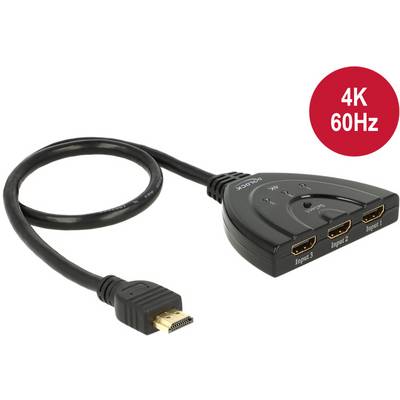 Delock 18600 HDMI-Switch Ultra HD-fähig, 3D-Wiedergabe möglich 3840 x 2160 Pixel-0