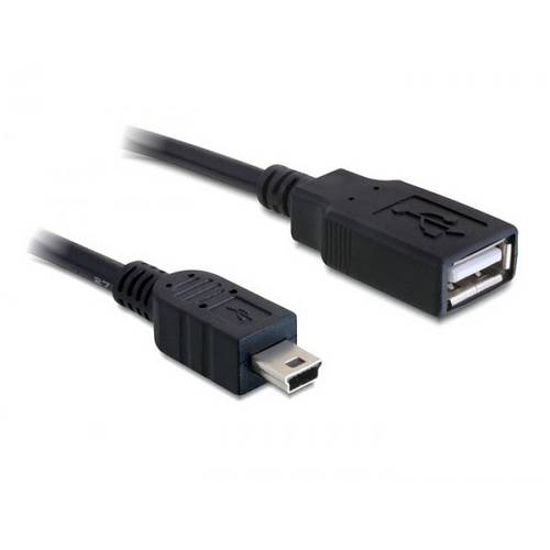 Delock USB-Kabel USB 2.0 USB-A Buchse, USB-Mini-B Stecker 0.50 m Schwarz 82905