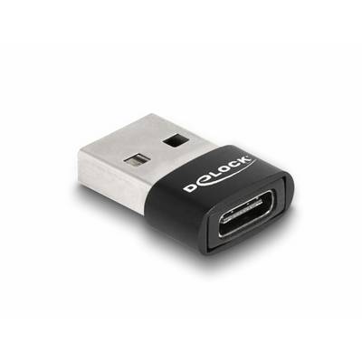 Ein USB-Adapter mit schwarzem Gehäuse, der von USB-A auf USB-C-Stecker konvertiert.