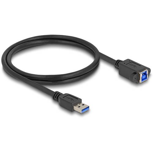 Delock USB-Kabel USB 3.2 Gen1 USB-A Stecker, USB-B Buchse 1.00 m Schwarz 80485