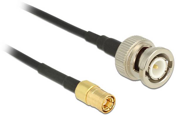 Delock WLAN-Antennen Anschlusskabel [1x BNC-Stecker - 1x SMB-Stecker] 1 m Schwarz