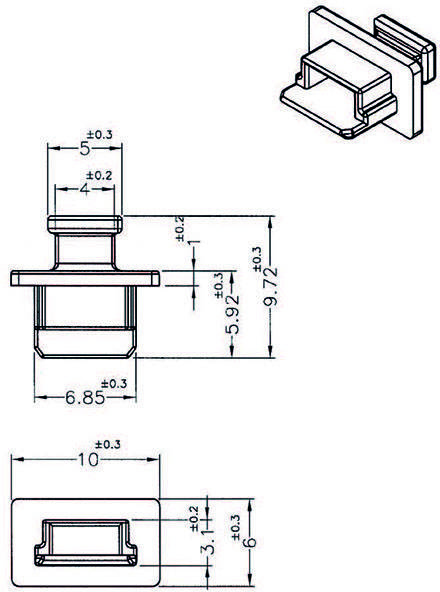 Staubschutz für USB 2.0 Mini-B Buchse mit Griff 10 Stück schwarz 64011 64011 Delock Inhalt: 1 St.-2