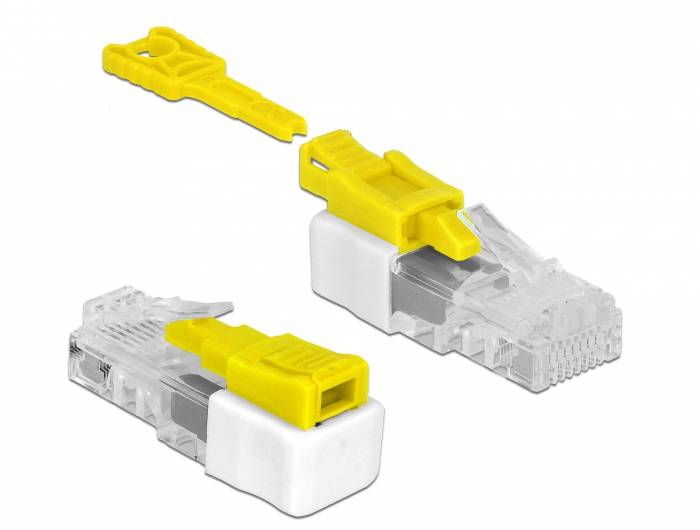 Delock RJ45 LAN Port Schloss 85334 Weiß, Gelb 85334