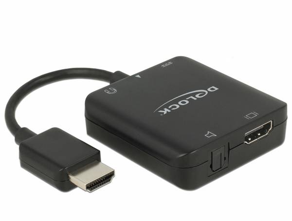 Delock 63276 HDMI Adapter [1x HDMI-Stecker - 1x HDMI-Buchse] Schwarz  0 mm